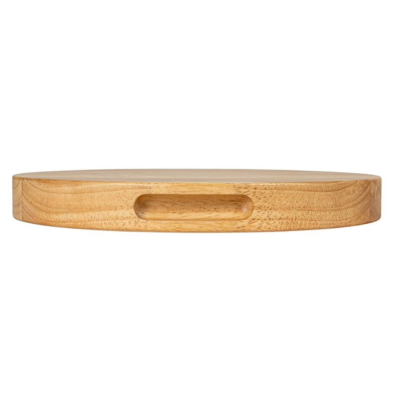 Rubberwood Cheese and Cutting Board with Handles - 14.8"L x 14.8"W x 1.6"H