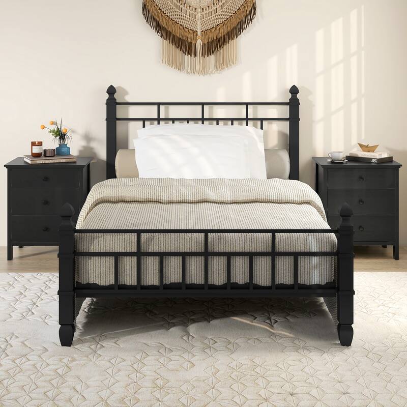 Modern 3-Drawer Nightstand Bedside Table with Storage Space - 22" x 18" x 26"