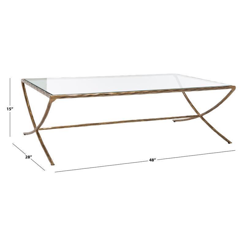 SAFAVIEH Couture Italia Rectangle Metal Coffee Table - 48 In. W x 28 In. D x 15 In. H - 48"W x 28"D x 15"H