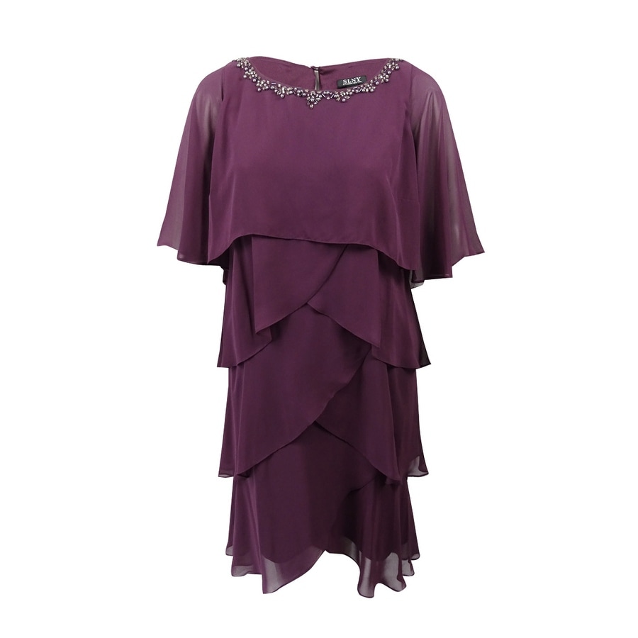 Fashions Womens Plus Size Sequence V-Neck Tunic Dress S.L
