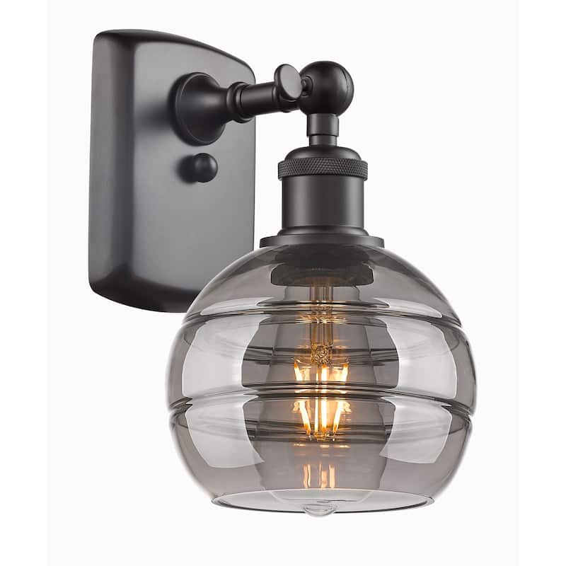 Innovations Lighting 516-1W-9-6 Rochester Sconce Rochester 9" Tall - Oil Rubbed Bronze / Light Smoke