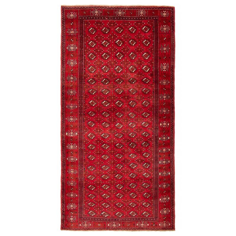 ECARPETGALLERY Hand-knotted Baluch Red Wool Rug - 5'0 x 9'10 - Red - 5'0 x 9'10