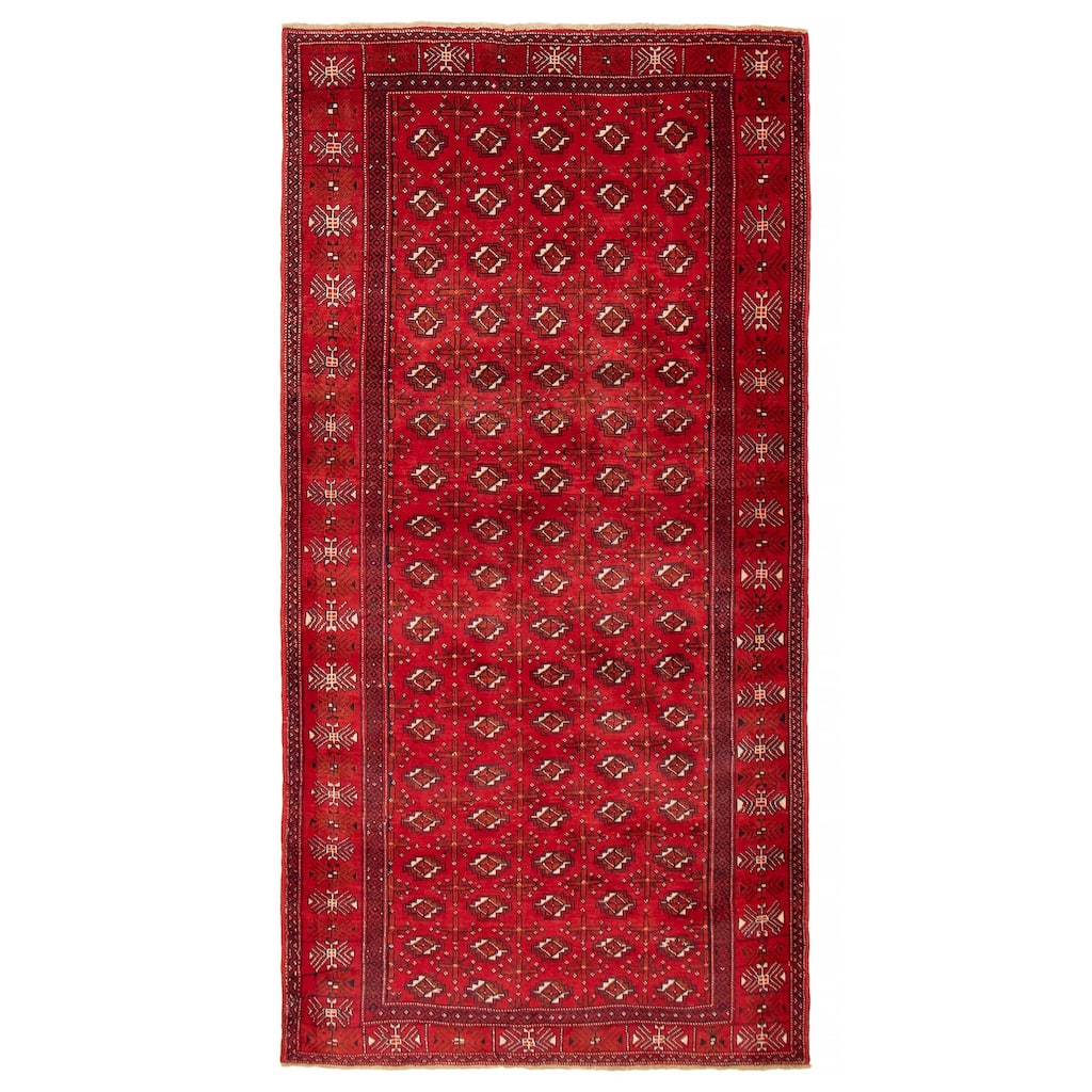 ECARPETGALLERY Hand-knotted Baluch Red Wool Rug - 5'0 x 9'10