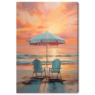 Sunset Beach View Canvas Glam Coastal Wall Art by Art Remedy, Gallery ...