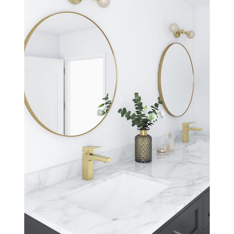 Modern Brushed Gold One Hole Bathroom Sink Faucet with Single Handle