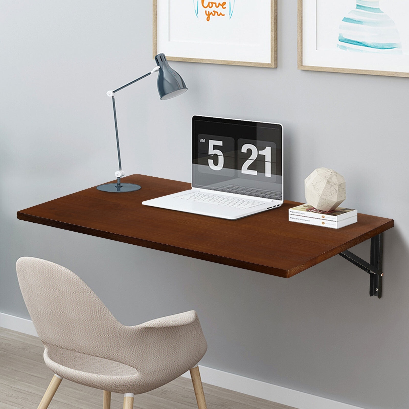  Wall-mounted laptop folding table, folding wall-mounted desk  workstation, all-in-one wall-mounted folding craft table with storage  space, suitable for small spaces such as bedrooms and study rooms. ( : Home  & Kitchen