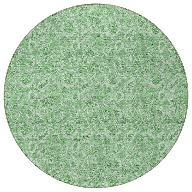HomeRoots Floral Transitional Rectangle Outdoor Rug