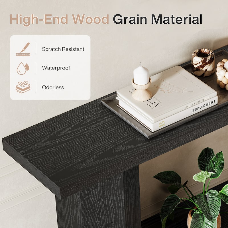 71-Inch Long Console Table for Entryway, 2-Tier Sofa Table - 11.81"D x 70.86"W x 31.5"H