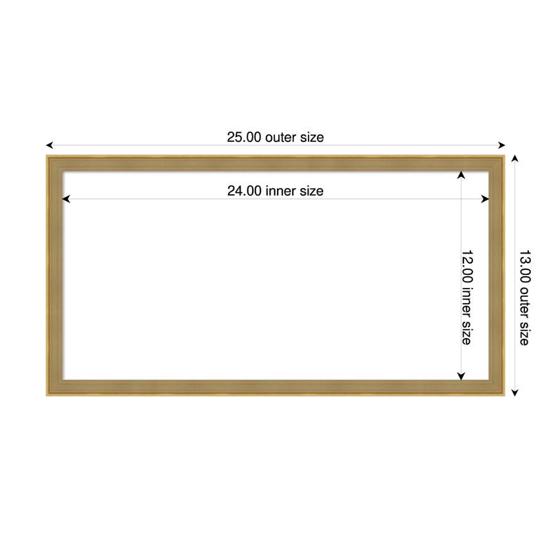 Incline Framed Dry Erase Magnetic Board - 25 x 13 in - Incline Dark Gold