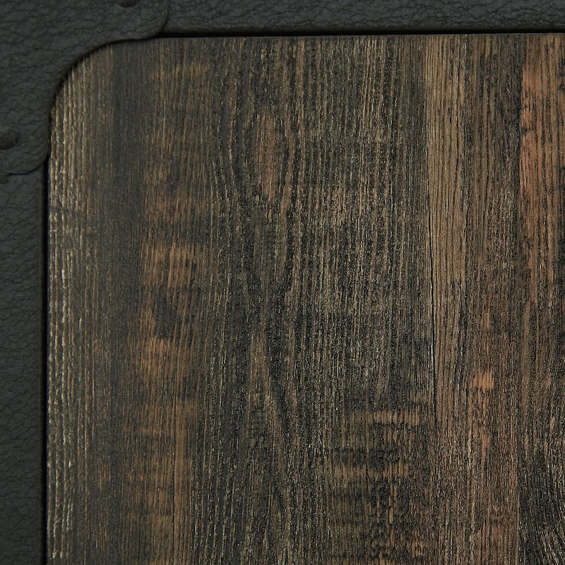 Wood Hutch with Glass Doors and Adjustable Shelves, Brown - 66.14" W x 14.06" D x 38.50" H