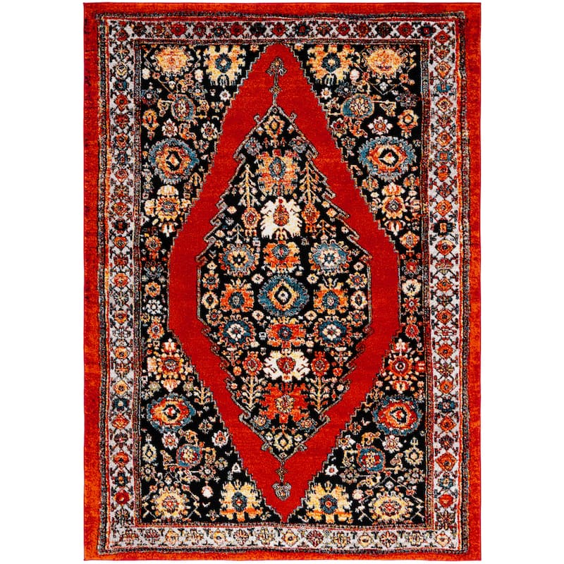 SAFAVIEH Vintage Hamadan Viveka Rug - 6'7" x 9' - Red/Black