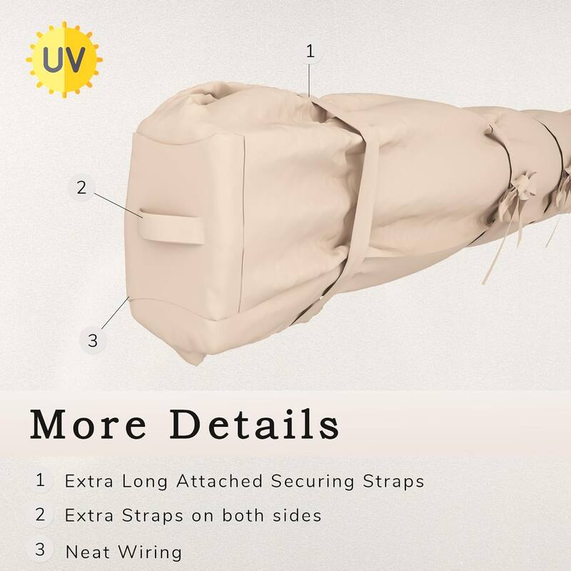 AECOJOY Manual Retractable Patio Awning Outdoor Sunshade Shelter (Cover Only)