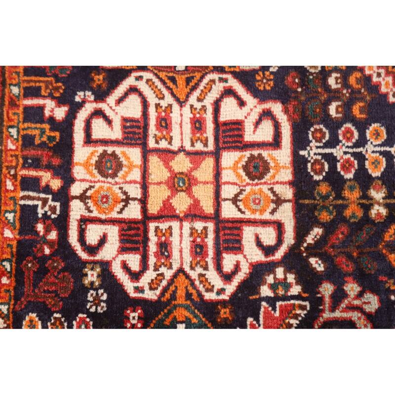Shiraz Persian Vintage Area Rug Hand-knotted Wool Carpet - 5'2"x 8'3"
