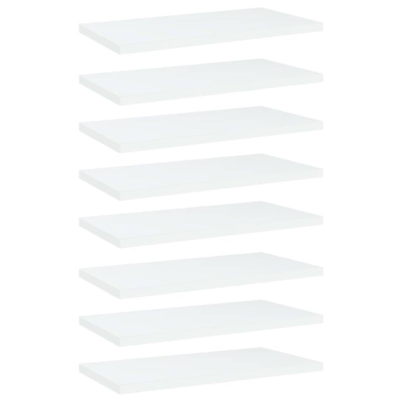 vidaXL Bookshelf Boards 8 pcs White 15.7"x7.9"x0.6" Chipboard