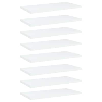vidaXL Bookshelf Boards 8 pcs White 15.7"x7.9"x0.6" Chipboard