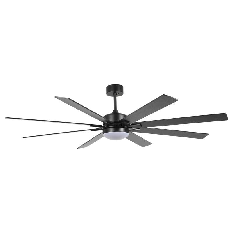72'' Black Indoor Ceiling Fan with Light Remote Control