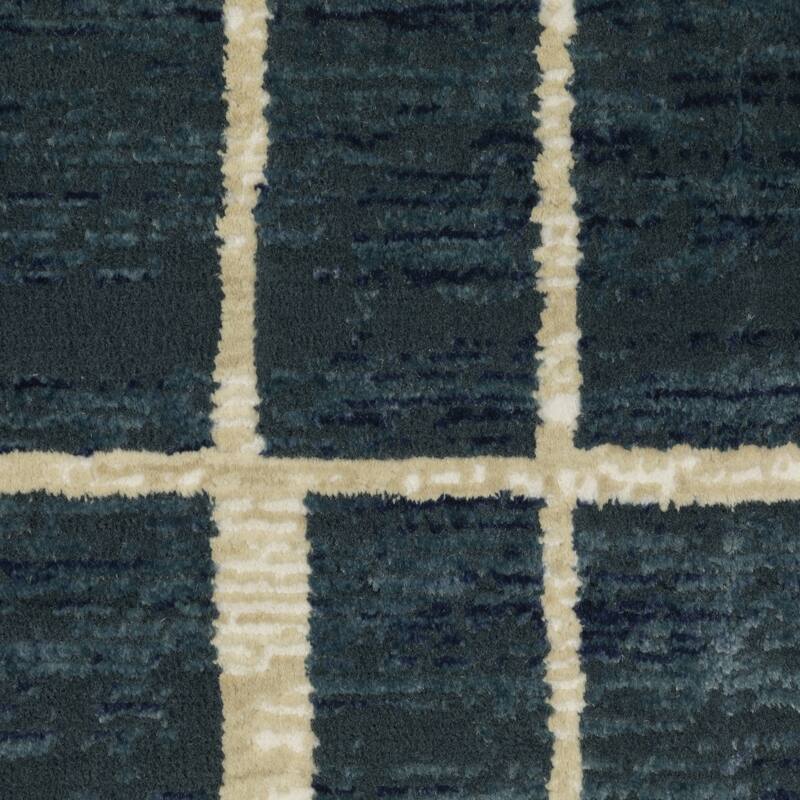 Style Haven Raphael Geometric Blue/ Ivory Mixed Pile Area Rug