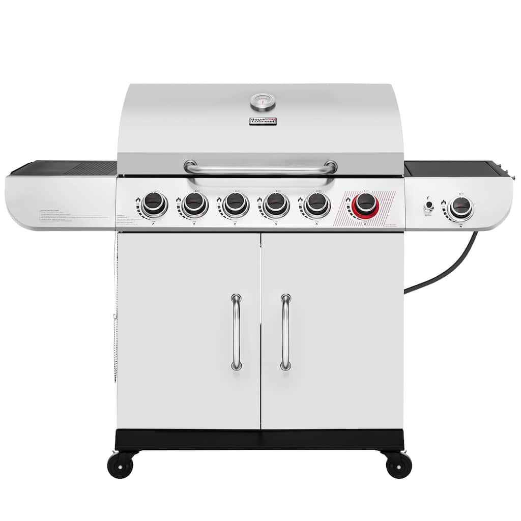 Royal Gourmet 6-Burner Grill with Sear and Side Burner,Stainless Steel, Silver