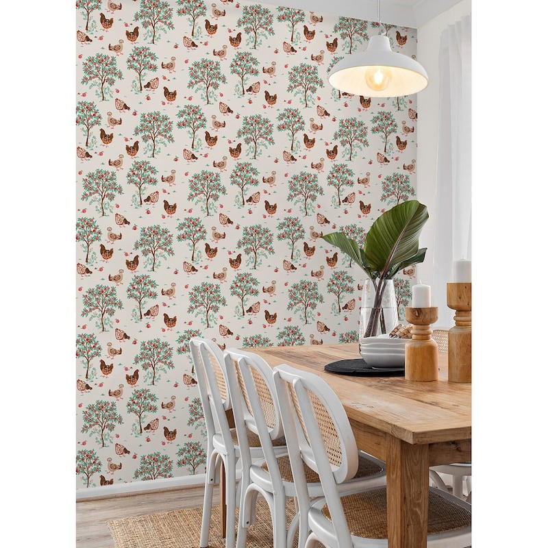 Hen House Linen Peel and Stick Wallpaper