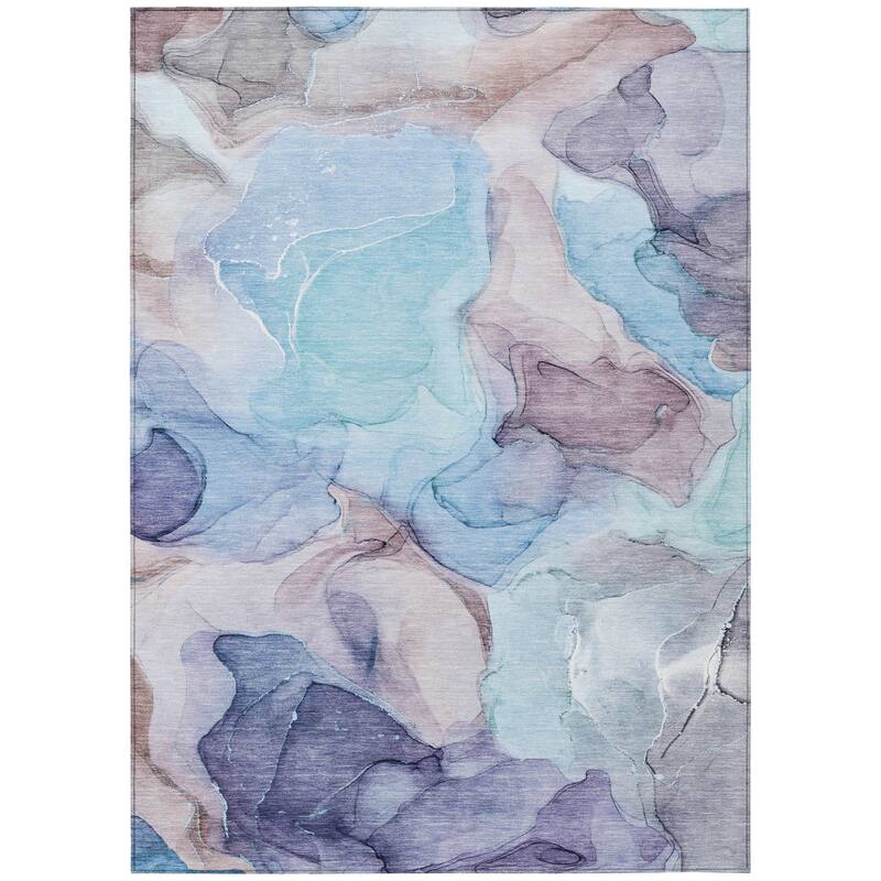 Dava Unique Abstract Weather Resistant Blended Style Outdoor Rug