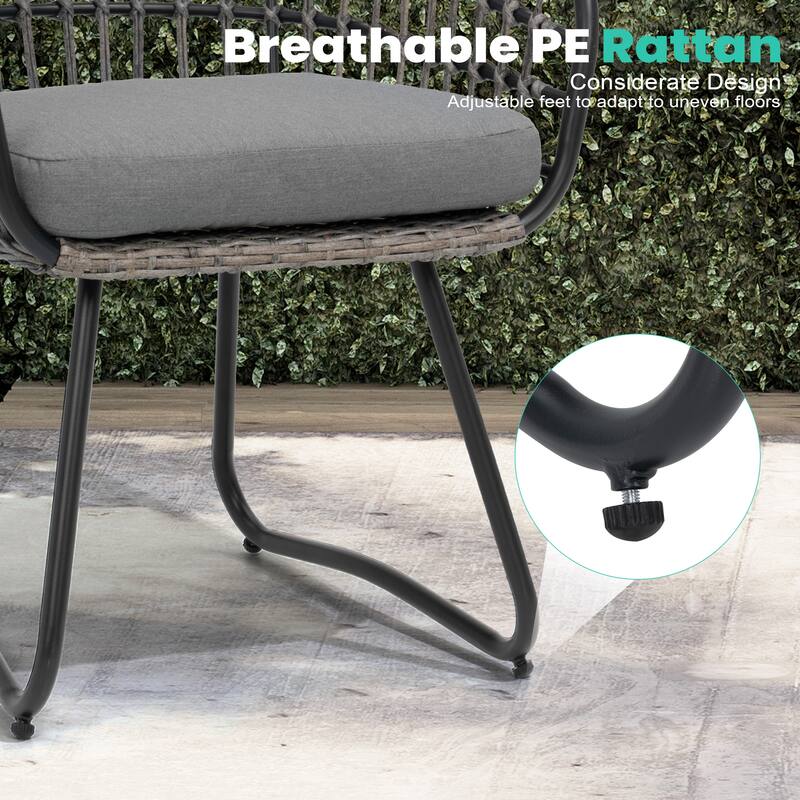 9PC Outdoor Patio Aluminum X-Frame Dining Set Table with Rattan Chairs Umbrella Hole