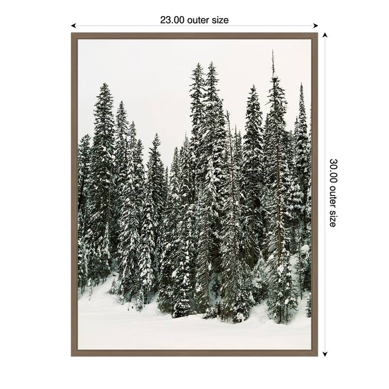Winter Trees I by Justine Milton (23 x 30 in.), Framed Canvas Wall Art Print - Sylvie Dark Gold