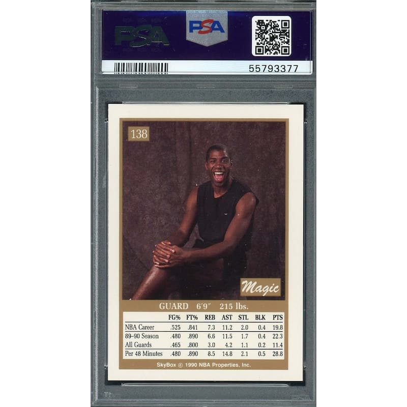 Magic Johnson 1990 Skybox Basketball Card #138 Graded PSA 10 - 8'6" x 11'6"