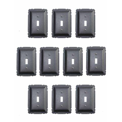 Black Steel Toggle Switch Plate Antique Wall Plate 5.25 x 3.5" Standard Size Rust Resistant Pack of 10 Renovators Supply