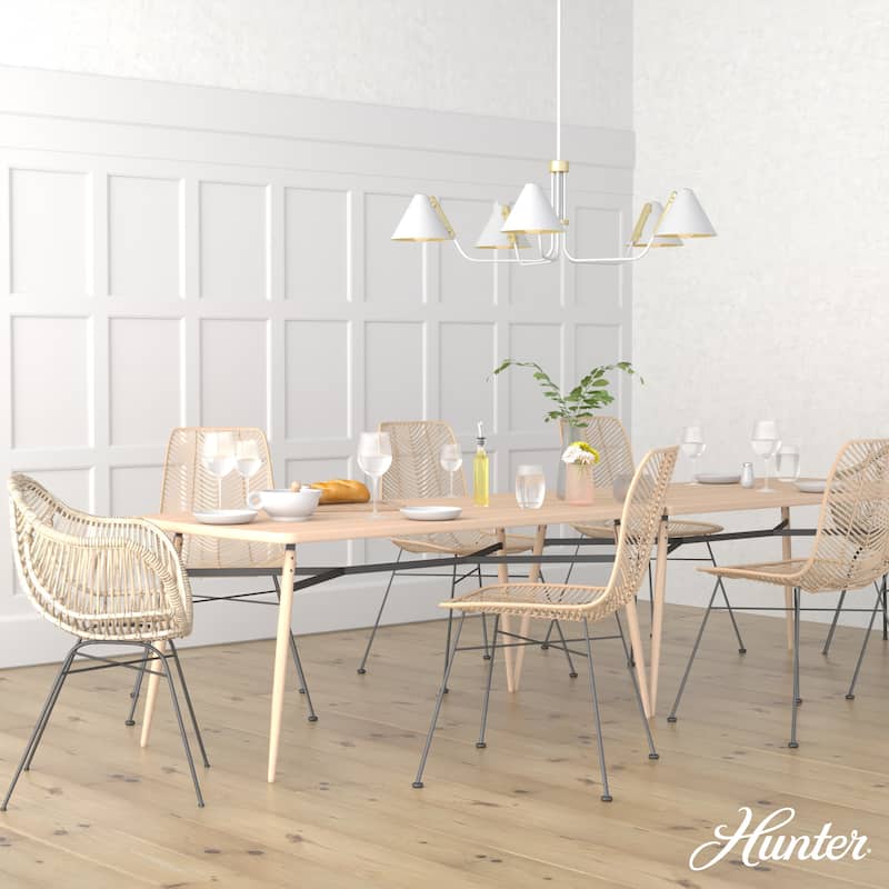 Hunter Grove Isle 5-Light Chandelier, Dining Room, Entry, Mid-Century Modern, Geometric