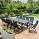preview thumbnail 3 of 39, 9/11/13-Piece Luxury Outdoor Dining Set All-Weather Aluminum Patio Furniture Foldable Chairs