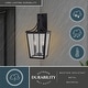 preview thumbnail 2 of 6, VAXCEL Cottage Grove 1-Light Matte Black Outdoor Wall Sconce made of Durable Metal, Clear Glass Shade, LED Compatible