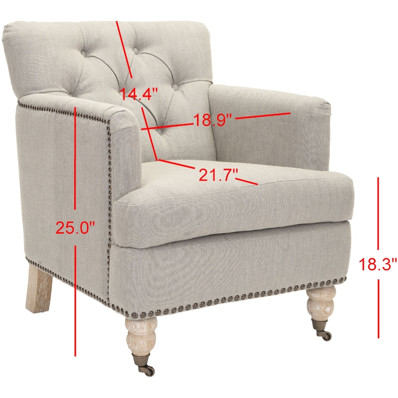 SAFAVIEH Tori Antiqued Tufted Club Chair - 28" x 34.4" x 32.7". - 28"W x 34"D x 33"H