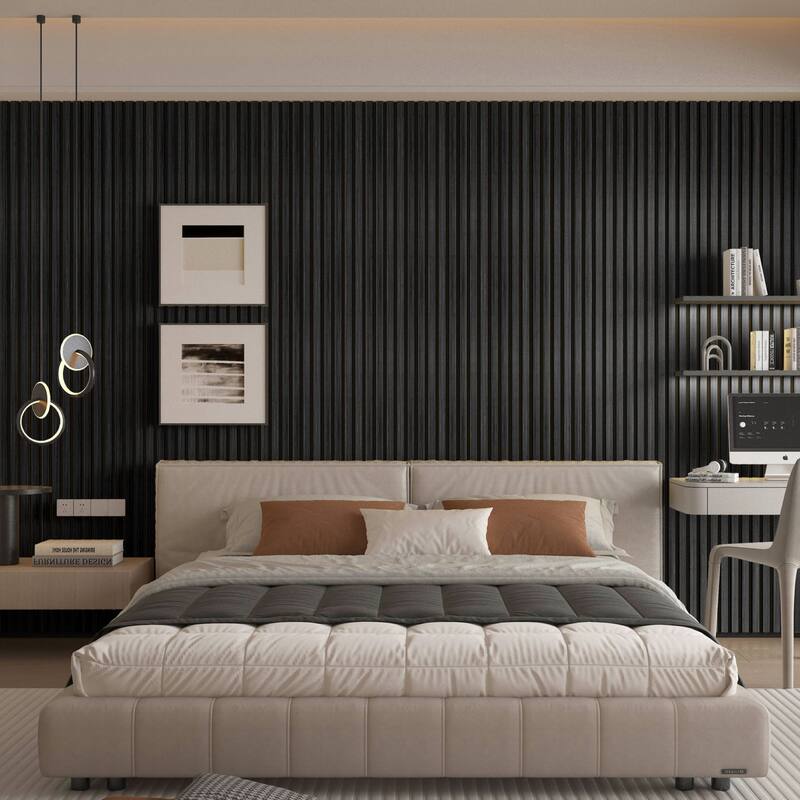 Art3d 7.9 X 107in Slat Acoustic Wall Panels,3D Fluted Sound Absorbing Panel, 4pcs - N/A