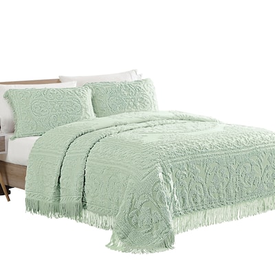 Luxurious Medallion Chenille Fringe Border Bedspread