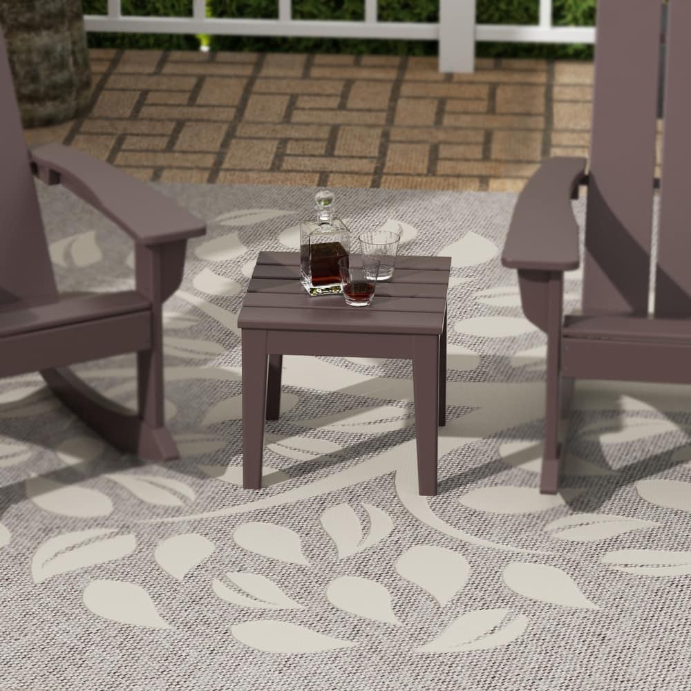 Shoreside HDPE Eco-Friendly All Weather Square Modern 18" Side Table