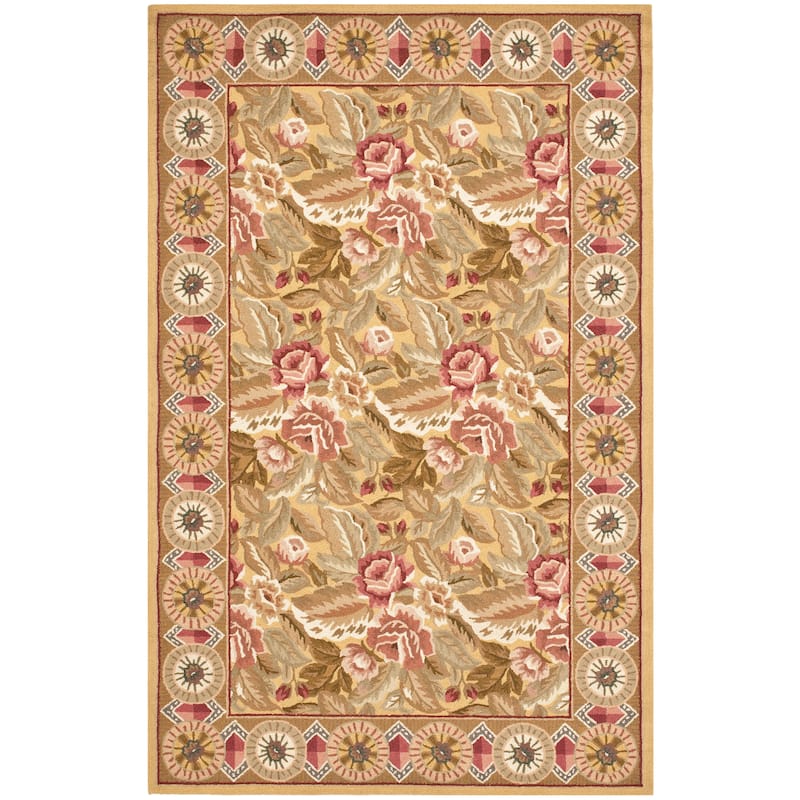 SAFAVIEH Handmade Chelsea Vermont French Country Wool Rug - 5'3" x 8'3" - Brown