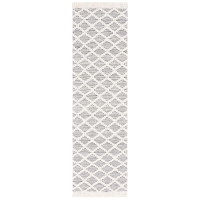SAFAVIEH Handmade Marbella Geeke Trellis Fringe Wool Rug