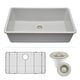 preview thumbnail 1 of 9, Lexicon Drop-In Quartz 32 Inch Single Bowl Kitchen Sink Kit - 32"x19" Galaxy White
