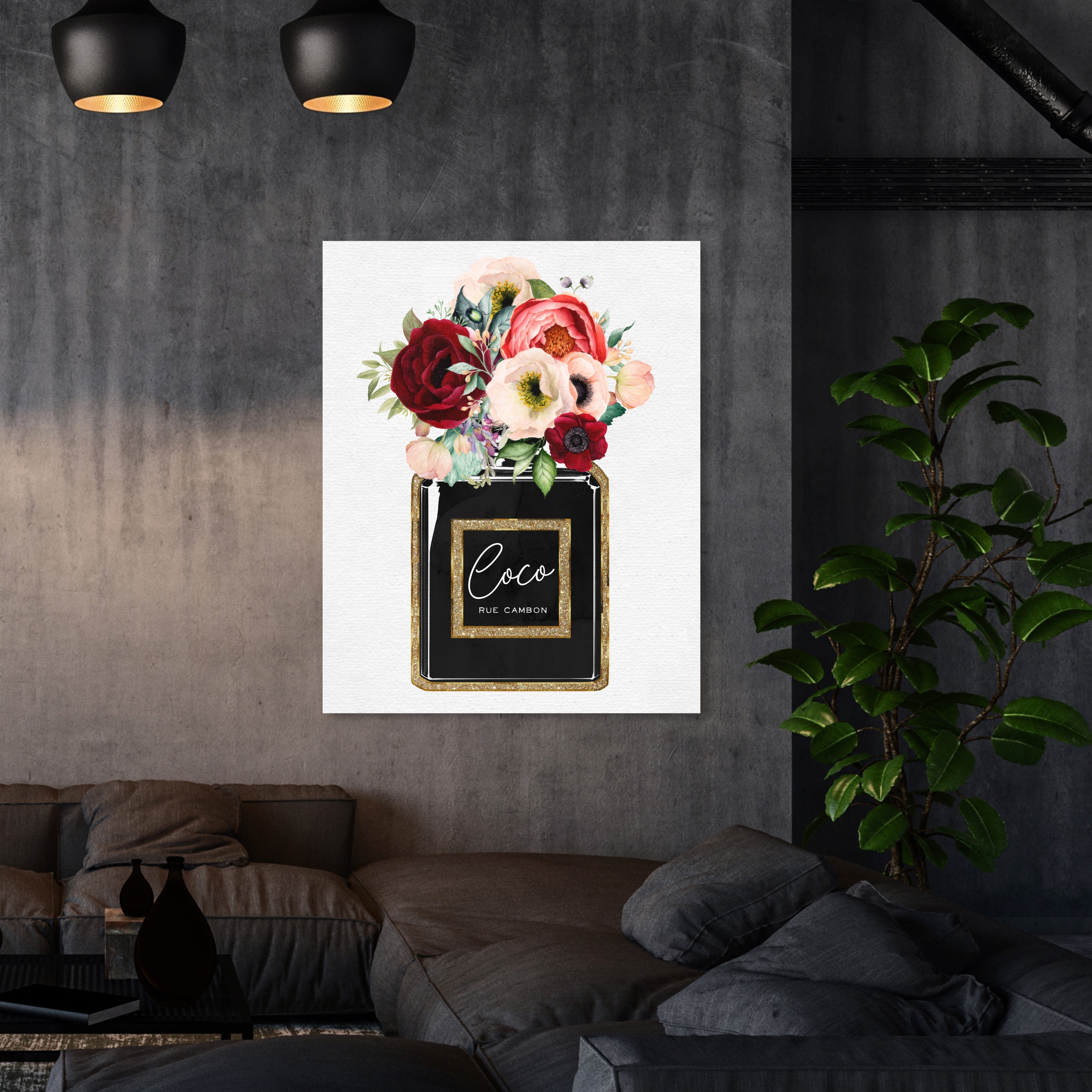 Oliver Gal 'Floral Berry Perfume' Fashion and Glam Wall Art Canvas Print -  Black, Gold - Bed Bath & Beyond - 28701350