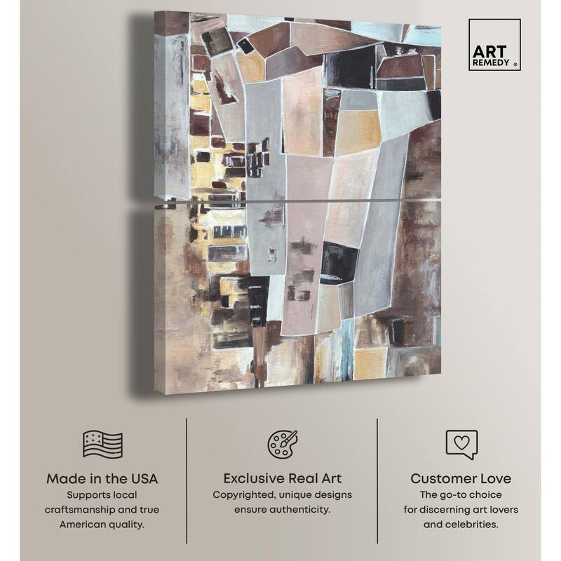 Wall Fragments Canvas Set of 2 by Art Remedy, Gallery Wrapped