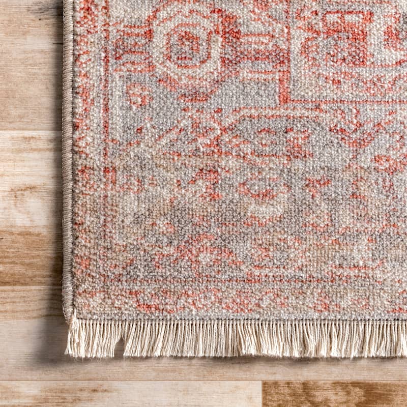 Nuloom Camila Faded Medallion Fringe Area Rug