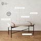 preview thumbnail 3 of 3, Thatcher Upholstered Entryway Bench with Removable Boucle Cushion, Vegan Leather Straps, Metal Legs