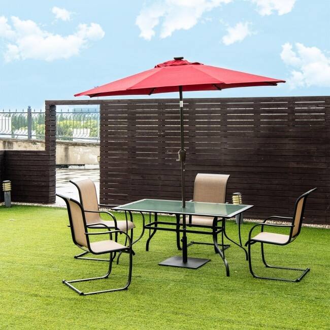 Steel Heavy Duty Patio Market Umbrella Base with 3 Adapters for Backyard - 20''x20'' (L x W x H)