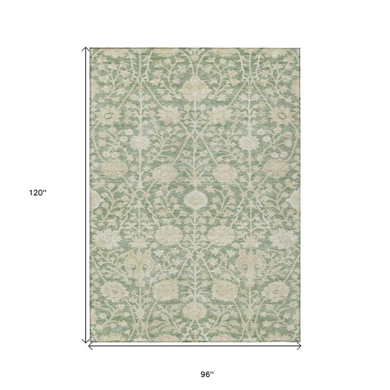 HomeRoots Floral Transitional Rectangle Outdoor Rug