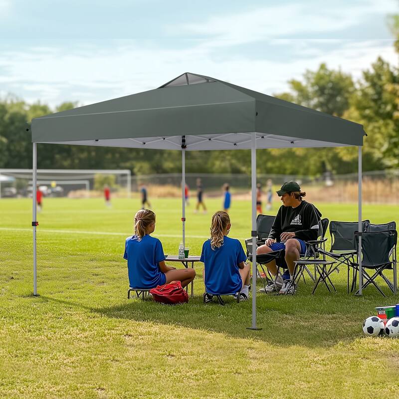 10x10 Pop-up Canopy Portable Lightweight FoldingTent, Adjustable Height Instant Gazebo Canopy with Wheeled Bag