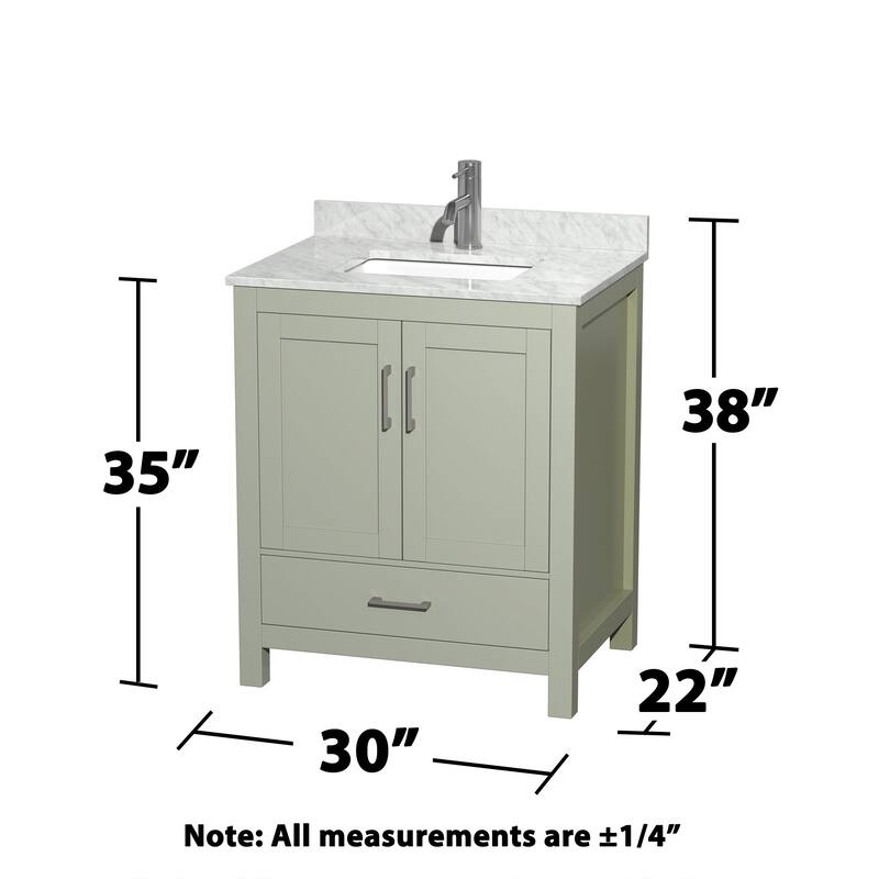 Wyndham Collection Sheffield 30" Freestanding Vanity Set with Hardwood