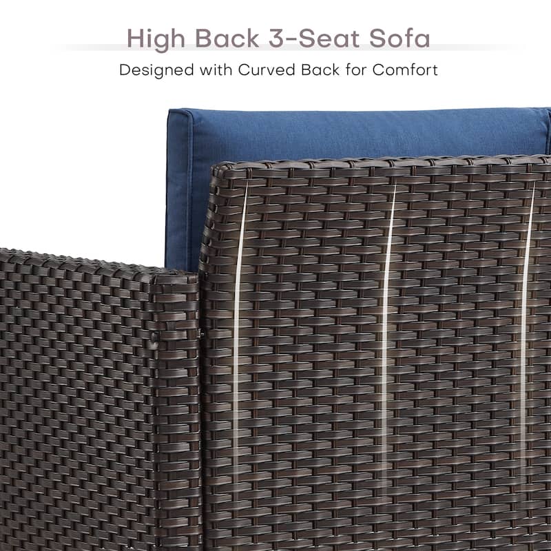 6 Piece 3-Seat Sofa Chair Table Set