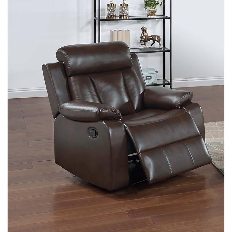 Luxurious Single Recliner with Plush Gel Leatherette Upholstery and Manual Reclining Feature