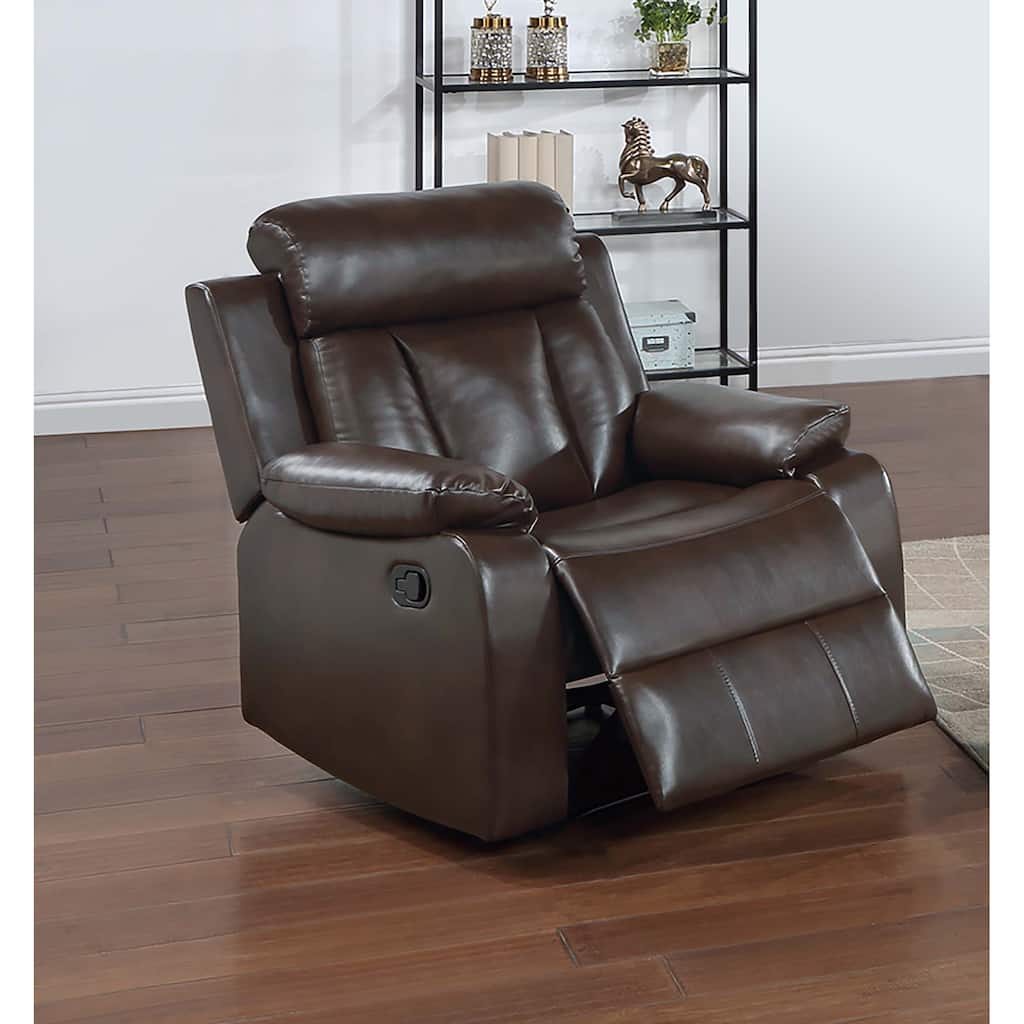 Luxurious Single Recliner with Plush Gel Leatherette Upholstery and Manual Reclining Feature