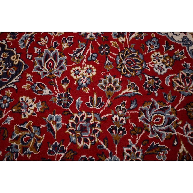 Traditional Red Kashan Turkish Rug Machine Made Living Room Carpet - 9'9" x 13'0"